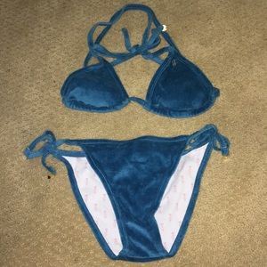 Cyan velvet juicy couture two piece swimsuit